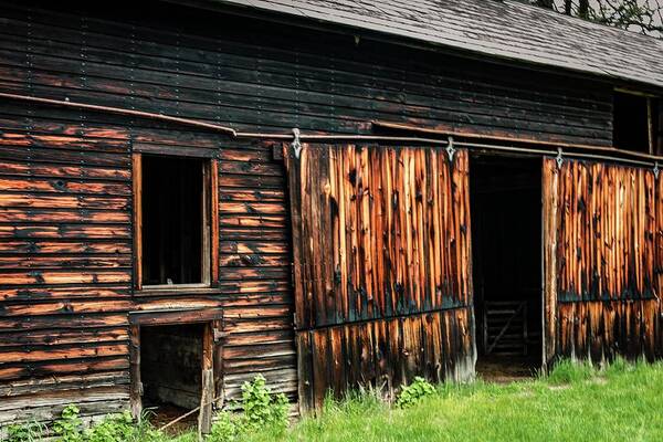 Barn Door Poster featuring the photograph Side of a barn by Pamela Taylor