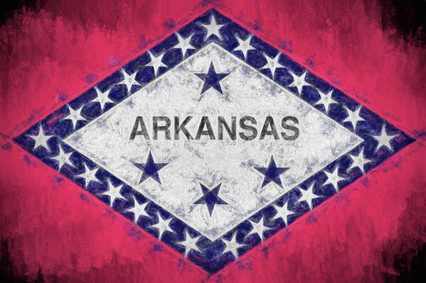 The Arkansas Flag Poster featuring the photograph The Arkansas Flag by JC Findley
