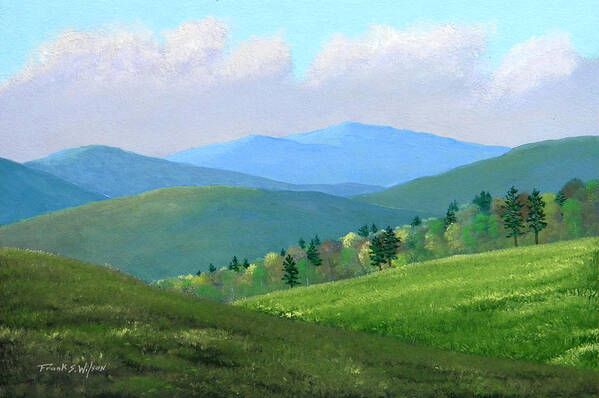 Spring Poster featuring the painting Vermont Pastures by Frank Wilson
