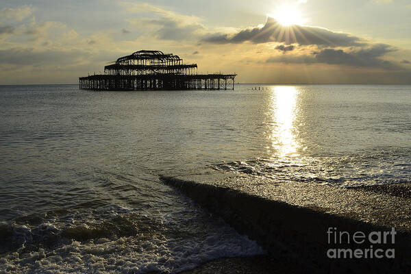 West Pier Poster featuring the photograph West Pier Brighton by Smart Aviation