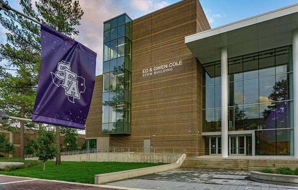 Ed And Gwen Cole Poster featuring the photograph Ed and Gwen Cole STEM Building by Tim Stanley
