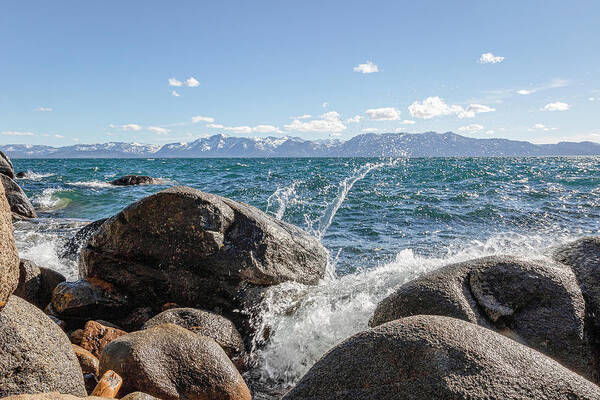 Lake Tahoe Poster featuring the photograph Tahoe Splash by Gary Geddes