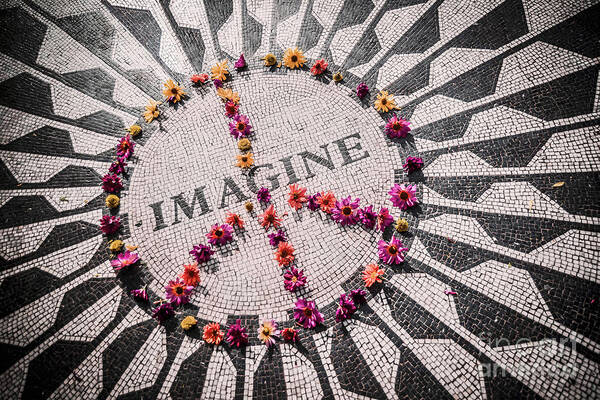 John Lennon Poster featuring the photograph Imagine Peace by Stacey Granger