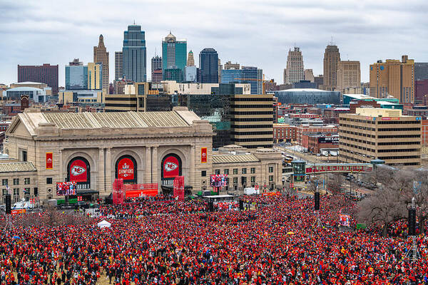 Sea Of Red Poster featuring the photograph Kansas City Sea of Red by Ryan Heffron