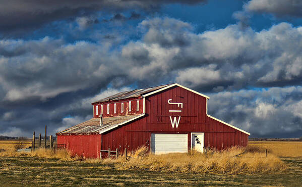 Red Barn Poster featuring the photograph Branded Barn by Sylvia Thornton