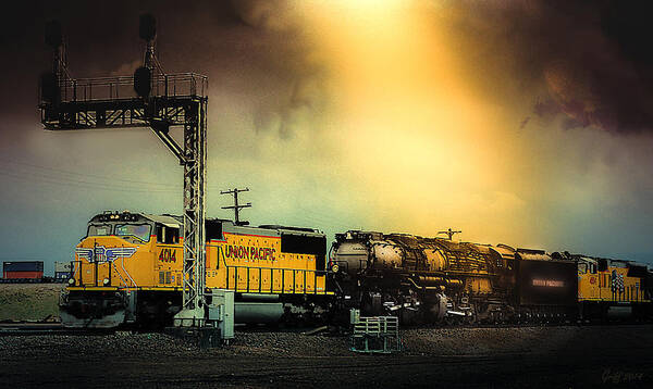 Union Pacific Big Boy Poster featuring the digital art 4014 The Prodigal Warrior Returns by J Griff Griffin