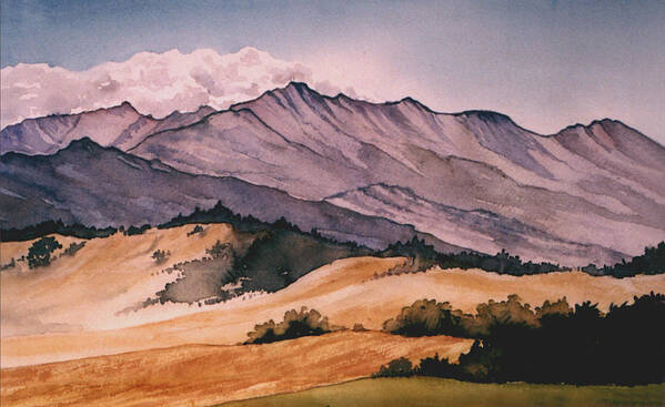 Nature Poster featuring the painting Foothills by Diane Ellingham