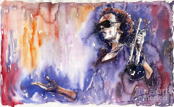 Jazz Poster featuring the painting Jazz Miles Davis 14 by Yuriy Shevchuk