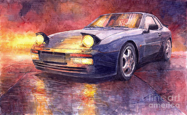 Shevchukart Poster featuring the painting Porsche 944 Turbo by Yuriy Shevchuk