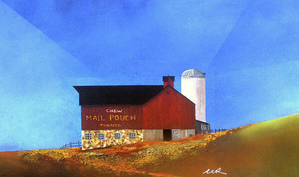 Barn Poster featuring the painting Chew Mail Pouch by William Renzulli