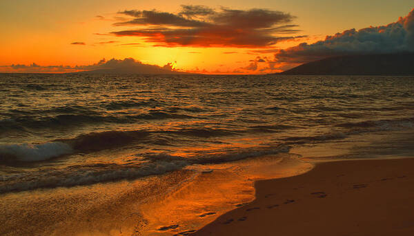Sunset Poster featuring the photograph Maui Sunset Reflections by Stephen Vecchiotti