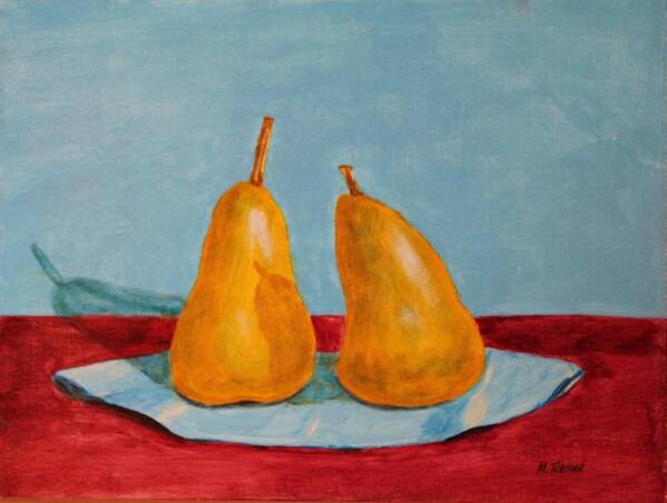 Pear Poster featuring the painting A pair by Melvin Turner