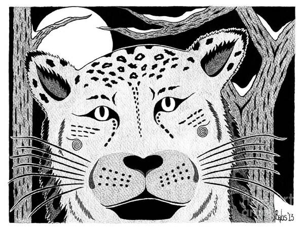 Snow Leopard Poster featuring the drawing Against All Odds by Barb Cote