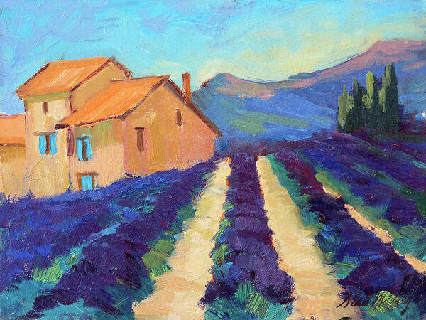 Bedoin Poster featuring the painting Bedoin - Provence Lavender by Diane McClary
