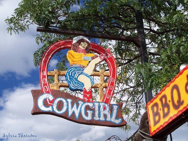 Southwest Poster featuring the photograph Cowgirl Cafe by Sylvia Thornton