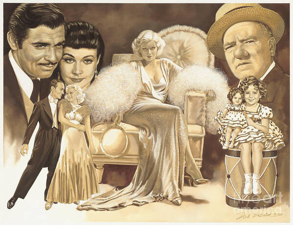 Portrait Poster featuring the painting Hollywoods Golden Era by Dick Bobnick