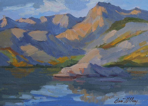 Morning Poster featuring the painting Morning at Lake Sabrina by Diane McClary