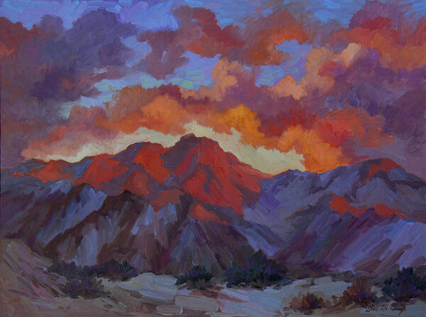 Desert Poster featuring the painting Morning Breaks by Diane McClary