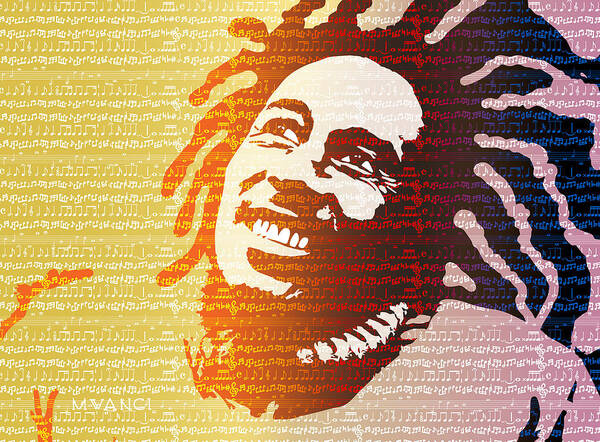 Reggae Poster featuring the digital art The Music Lives On by Anthony Mwangi