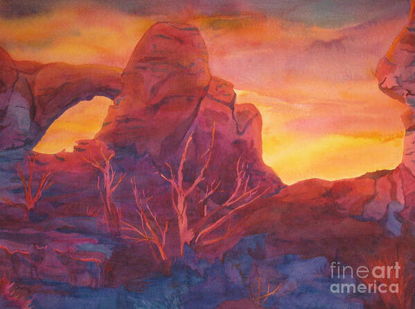Coyote Painting Poster featuring the painting Coyote Dusk by Vikki Wicks