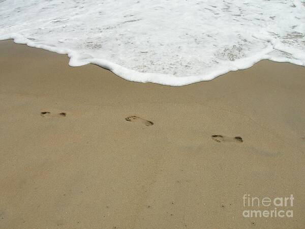 Seascape Poster featuring the photograph Footprints by Arlene Carmel