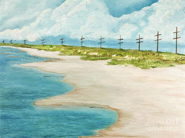 Holly Beach Poster featuring the painting Waiting for You by Monica Hebert