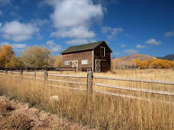 Utah Poster featuring the photograph Autumn Barn by Joshua House