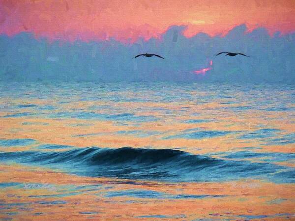 Pelican Poster featuring the photograph Dawn Patrol by JC Findley