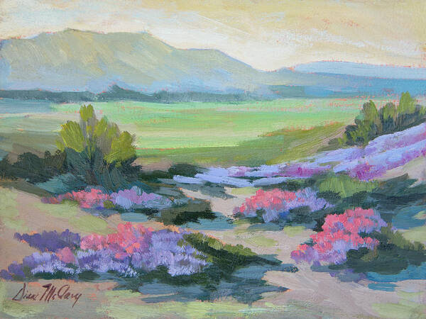 Verbena Poster featuring the painting Desert Verbena #2 by Diane McClary