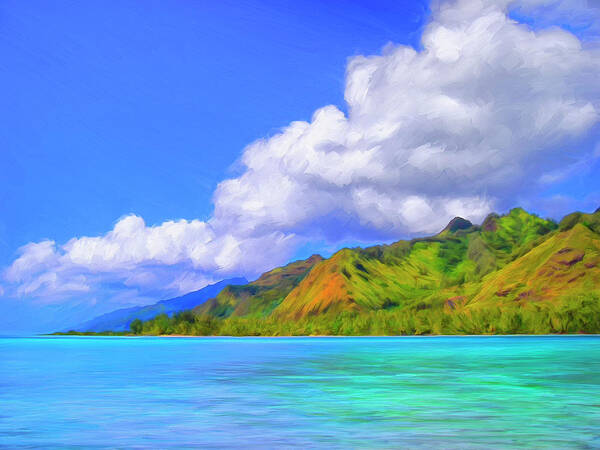 Hauru Point Poster featuring the painting Hauru Point Moorea by Dominic Piperata