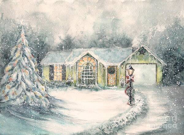 House Poster featuring the painting Home for Christmas by Janine Riley