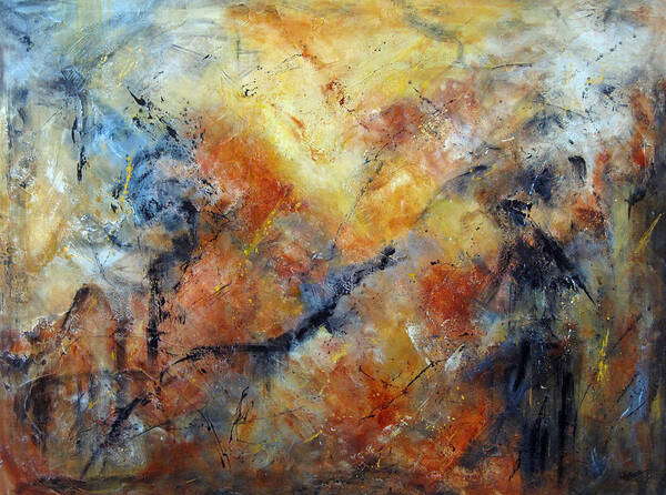 Abstract Poster featuring the painting Inner Depth by Roberta Rotunda