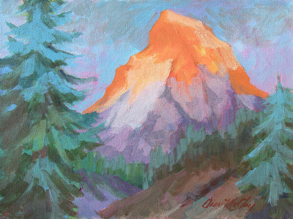 Matterhorn Poster featuring the painting Matterhorn Sunrise by Diane McClary