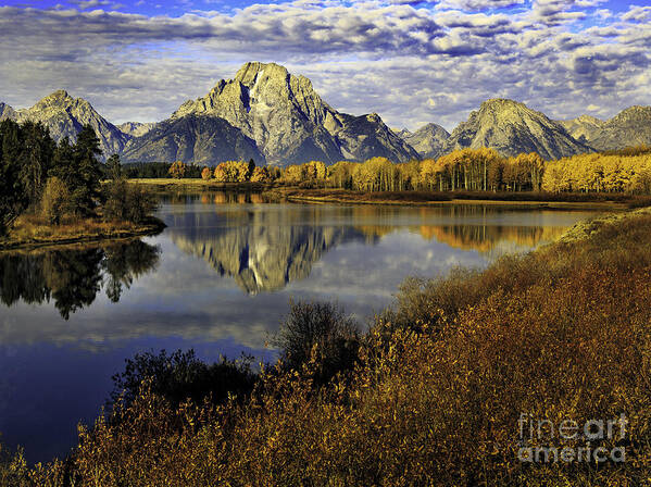 Grand Tetons Poster featuring the photograph Mount Moran from Ox Bow Bend, Tetons by Craig J Satterlee