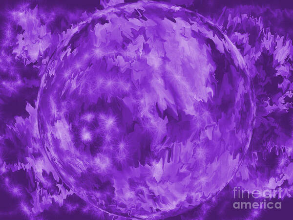 Crystal Ball Poster featuring the painting Purple Crystal Ball by Roxy Riou