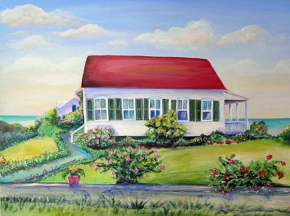 Cottage Poster featuring the painting Red Roof Inn by Patricia Piffath
