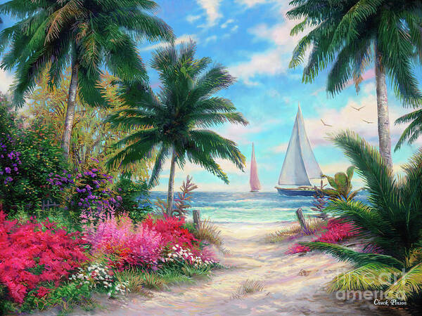 Tropical Poster featuring the painting Sea Breeze Trail by Chuck Pinson