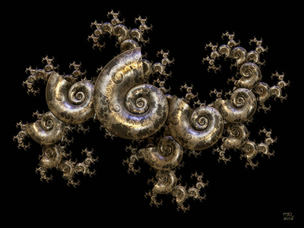 Computer Poster featuring the digital art Shell Fractal Dragon by Manny Lorenzo