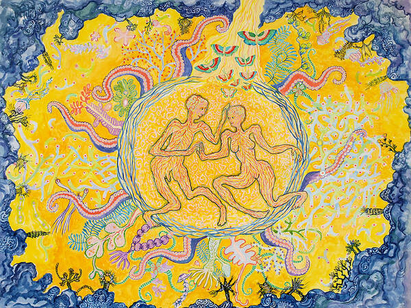 Mandala Poster featuring the painting Water Animal Mandala by Shoshanah Dubiner