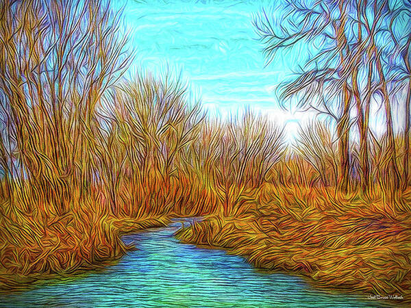 Joelbrucewallach Poster featuring the digital art Winter River Breeze by Joel Bruce Wallach