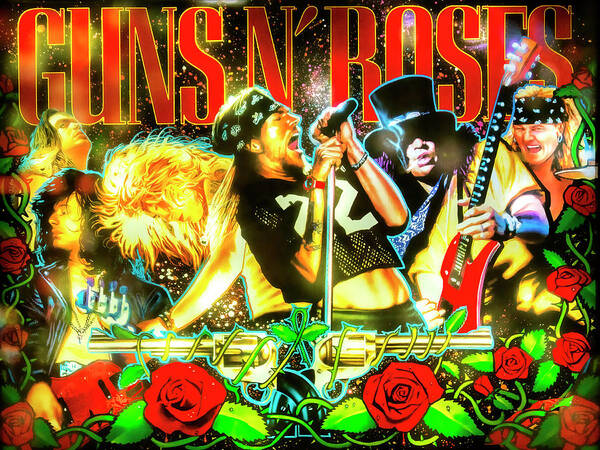 Guns And Roses Poster featuring the photograph Guns N' Roses Pinball by Dominic Piperata
