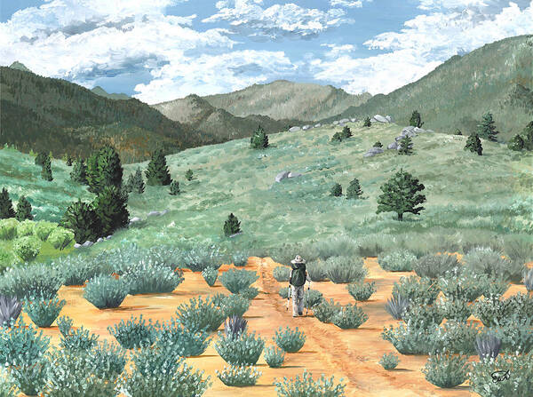 California Poster featuring the painting Into Kennedy Meadows by Elizabeth Mordensky