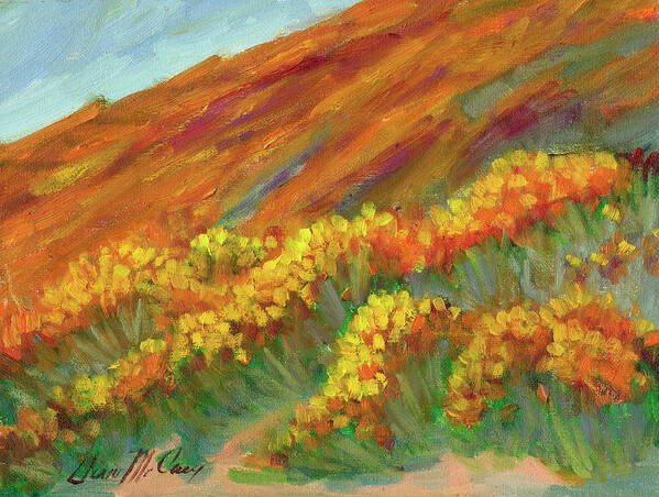 Wildflowers Poster featuring the painting Superbloom at Lake Elsinore by Diane McClary