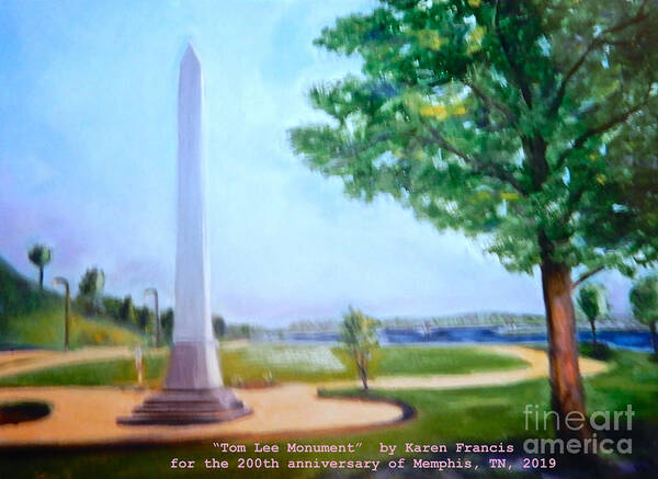 City Poster featuring the digital art Tom Lee Monument Anniversary Print by Karen Francis