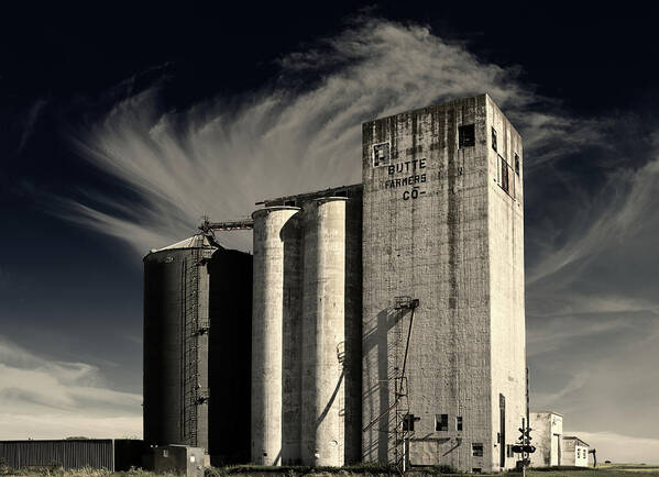 Butte Poster featuring the photograph Butte Beauty - Butte ND Farmers Co-Op elevator by Peter Herman