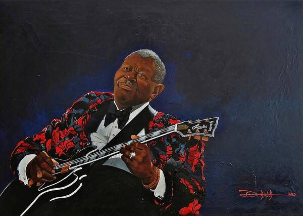 Bb.king Poster featuring the painting King of the Blues by Dana Newman