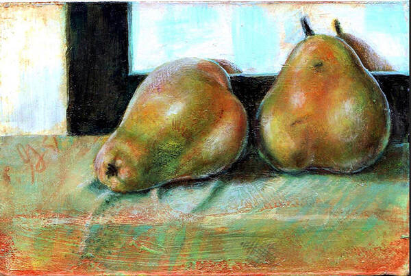 Pears Poster featuring the painting Twosome by Gertrude Palmer