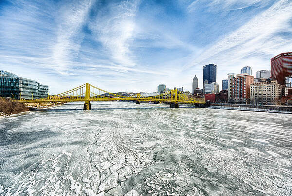 Allegheny River Poster featuring the photograph Allegheny River Frozen Over Pittsburgh Pennsylvania by Amy Cicconi