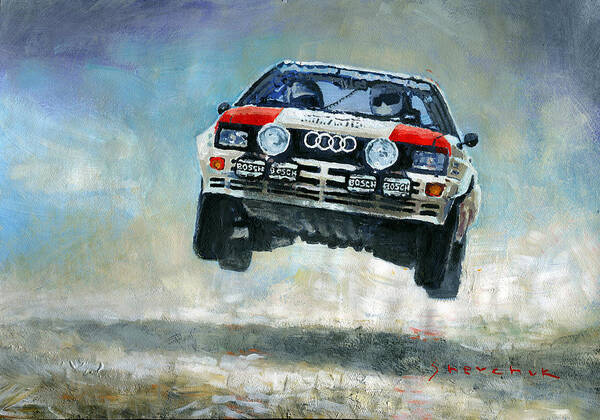 Acrilic Poster featuring the painting AUDI Quattro Gr.4 1982 by Yuriy Shevchuk