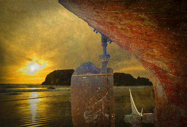 Rudder Poster featuring the photograph Beached by Dale Stillman